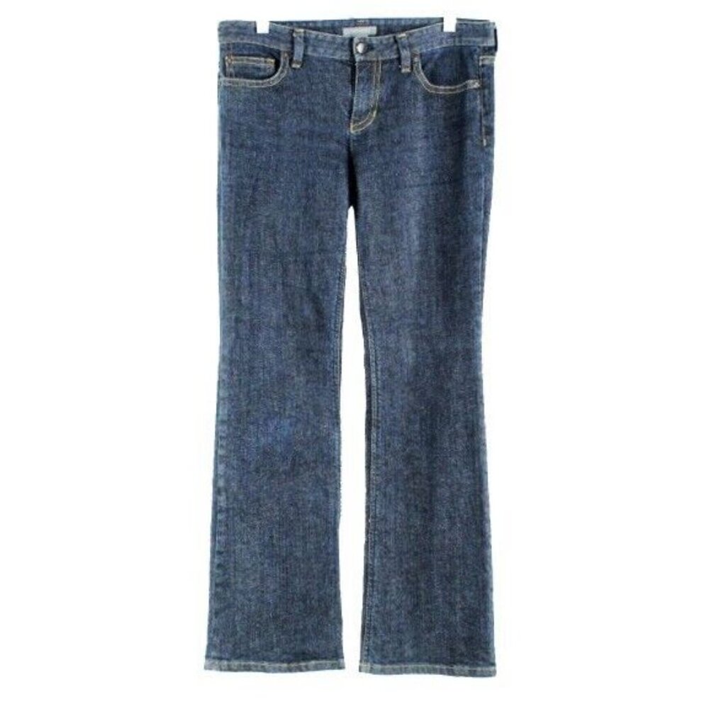 Ann Taylor Sz 6 x 32 Dark Blue Denim Cotton Blend Straight Leg Jeans
